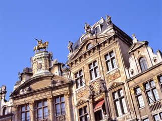 Fototapeta na wymiar Historical buildings at Grand Place of Brussels, Belgium