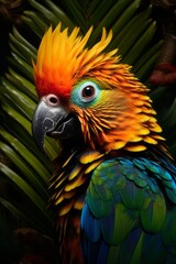 Intricate Details: Close-Up Parrot Photography - AI Generated