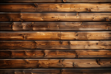 Wooden log wall. Brown wood log wall texture, natural background made with AI