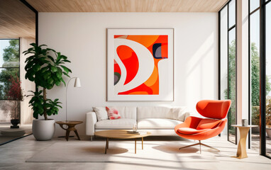 Modern living room in a contemporary style. AI Generative