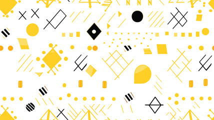 Fototapeta na wymiar Seamless patterns in yellow colors with geometric elements. Patern hipster style. Paterna suitable for posters, postcards, fabric or wrapping paper
