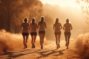 Picture of a group of people participating in a run. World health day.