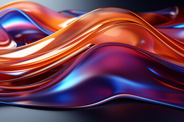 Metallic abstract wavy liquid background layout design tech innovation made with AI