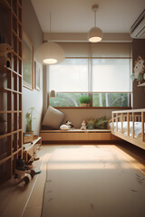 Japan style interior of children room in modern house