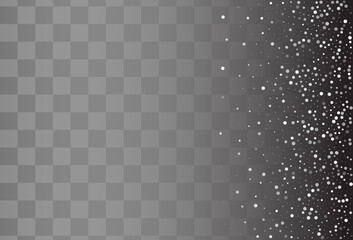 Silver Snowfall Vector Red Background. Falling