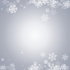 Silver Snow Vector Gray Background. Sky White