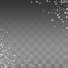 Silver Snowflake Vector Transparent Background.