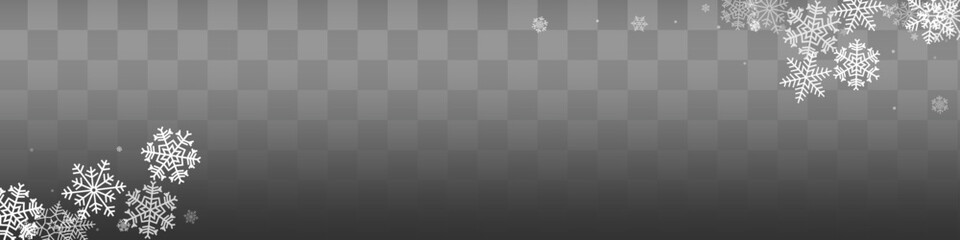 White Snowflake Vector Transparent Panoramic