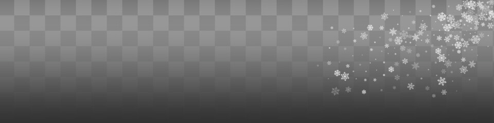 White Snowfall Vector Transparent Panoramic