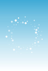 White Snowfall Vector Blue Background. New Gray