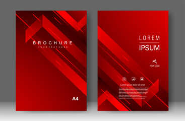 Red arrow speed luxury Book cover design modern. Annual report. Brochure template, catalog. Simple Flyer promotion. magazine. Vector illustration