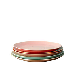 Colorful plates displayed on a table represent a culinary concept offering ample space for creativity transparent background