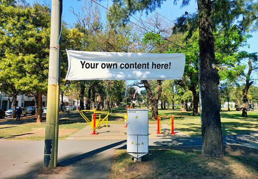 Hanging Swing Sign on the Street Park Mockup 02