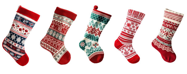 set of christmas stocking sock with ugly festive patterns