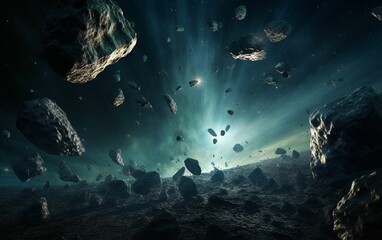 Fototapeta premium Comets and Asteroids Journeying the Cosmic Expanse
