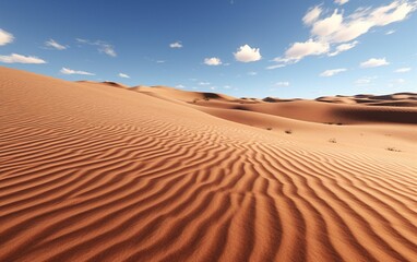 Fototapeta na wymiar Majestic Desert Landscape with Wind-Carved Sand Dunes