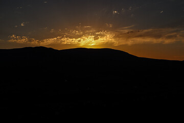 sunset in the mountains