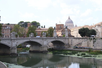 Obraz premium San Angelo castle is one the major tourist sights in Rome and it was built as the mausoleum for Emperor Hadrian in the Roman period