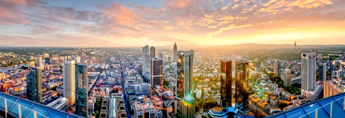 Selbstklebende Fototapete Skyline Blick über Frankfurt am Main, Hessen, Deutschland 