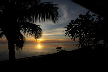 Coucher de soleil à Mo'orea en Polynésie