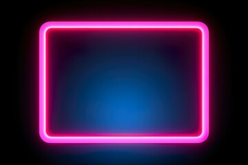 picture frame with two tone neon color motion graphic on isolated black background. Blue and pink light moving for overlay element. 3D illustration rendering | Generative AI