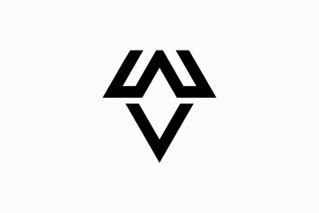 Initials WV Vector Logo Premium 