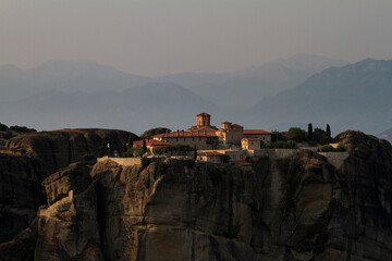 Fototapeta na wymiar Monasteries on Meteora photographed at dawn
