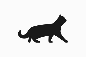 Side view cat animal face design vector silhouette