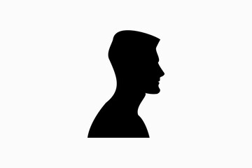 Side view man face design vector silhouette
