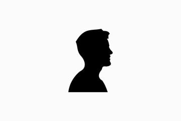 Side view man face design vector silhouette