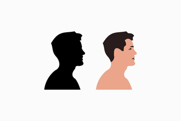 Side view man face design vector silhouette