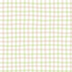 Sage Green Beige Gingham Check Hand Drawn Background