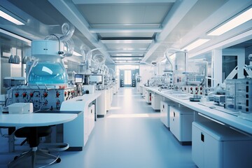 Naklejka na ściany i meble Image of a modern laboratory facility. Generative AI