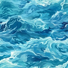 Fototapeta premium Ocean Water Creative Abstract Photorealistic Texture. Screen Wallpaper. Digiral Art. Abstract Bright Surface Square Background. Ai Generated Vibrant Texture Pattern.