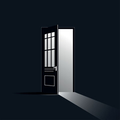 A Doorway from Darkness to Light - Vector illustration