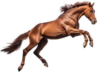 No Background: Thoroughbred Horse's High Jump
