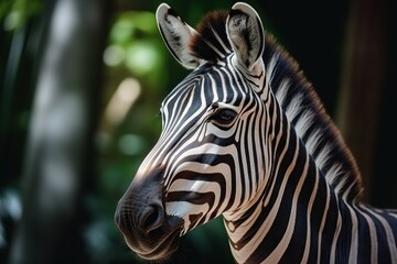 Fototapeta na wymiar Close up of zebra in the desert,