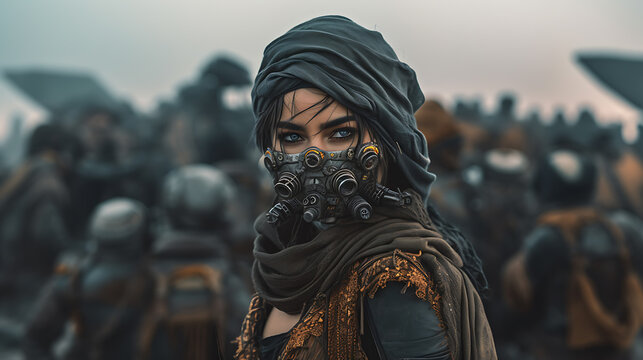Bedouin girl in mask