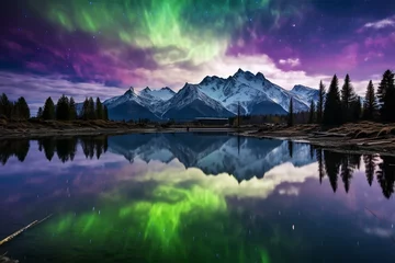 Abwaschbare Fototapete Nordlichter Aurora Borealis