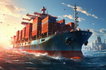 Durable Transport ship. Generate Ai