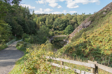 Countryside scenery: Reservoir Torduff and beautiful Scottish nature