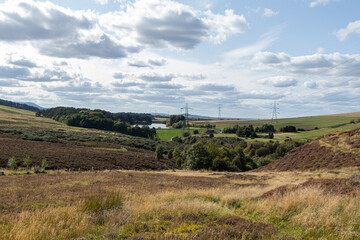 Landscape in Scotland. View of the beautiful Scottish countryside in the Pentland Hills, Bonaly, Edinburgh