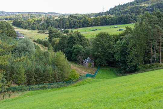 Scottish countryside landscape. Located Bonaly, Edinburgh