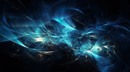 Abstract fractal light background. Digital splashes. Blue fantasy light.