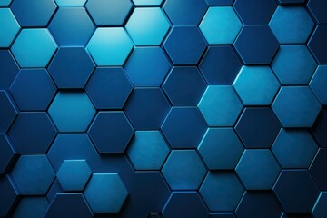 Geometric Blue hexagon. Generate Ai