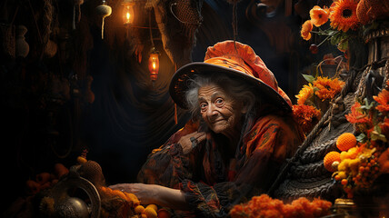 Obraz premium Epiphany, the Befana comes at night with her shoes all broken....get your socks ready!