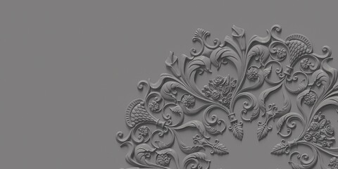 background with 3d ornament.3d illustration - 647434937