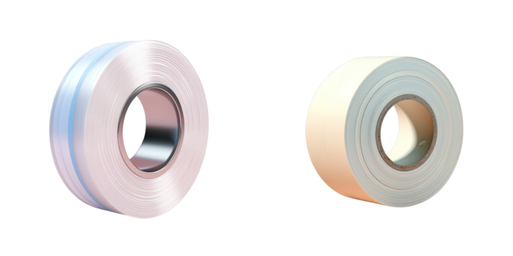 Png Set Gray scotch tape spool isolated on transparent background