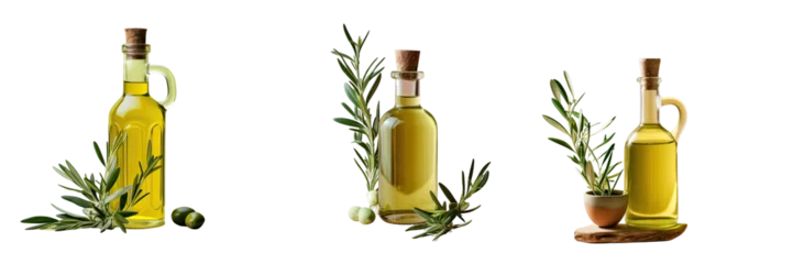 Foto op Plexiglas Png Set Handcrafted tarragon infused olive oil in a transparent background © 2rogan