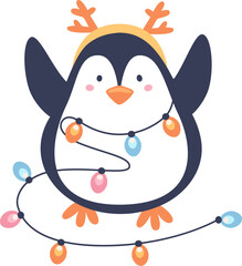 Penguin With Garland